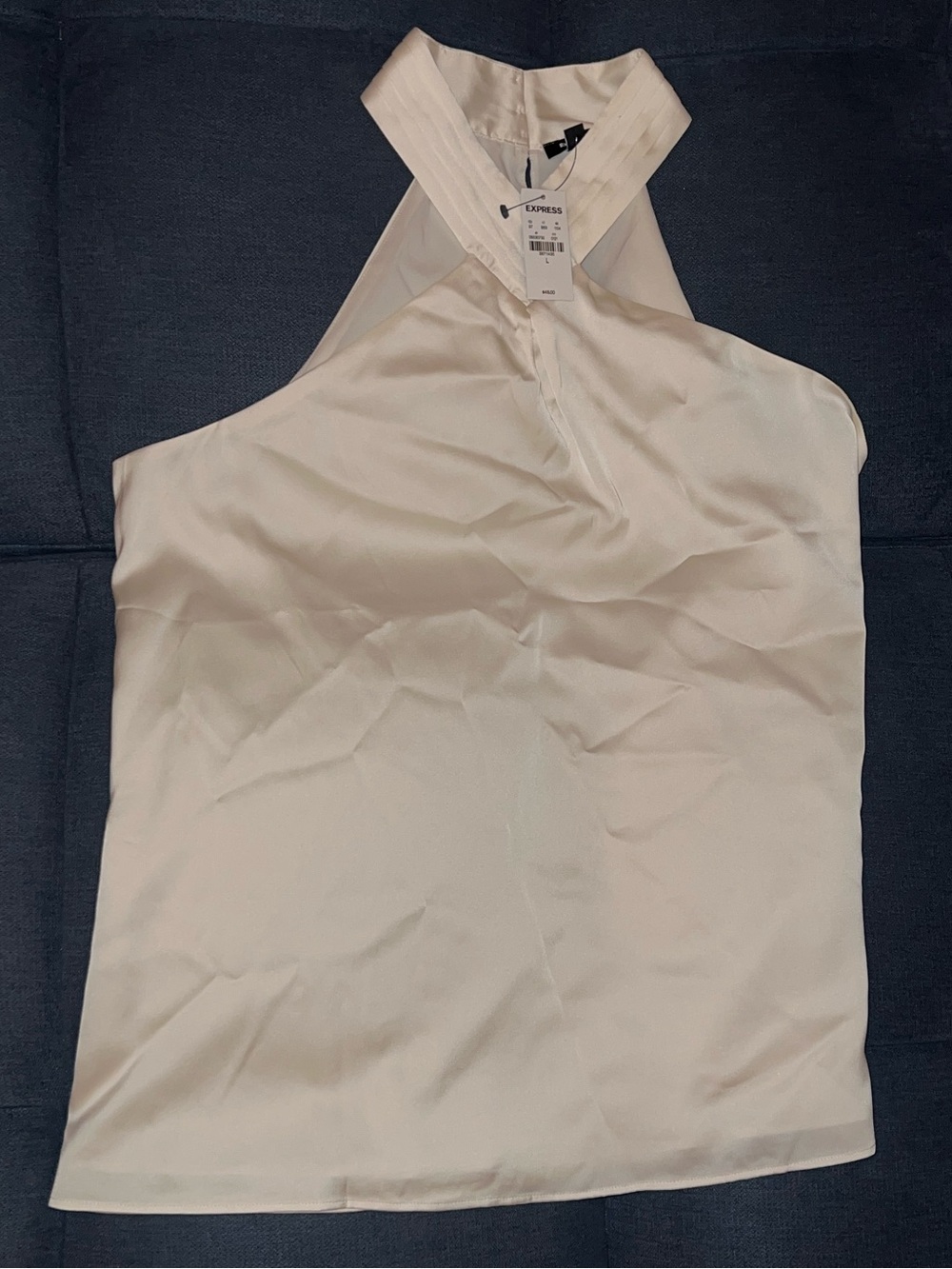 Express Cream Halter Crossover Neck Camisole